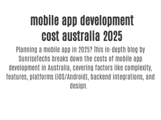 mobile app development  cost australia 2025