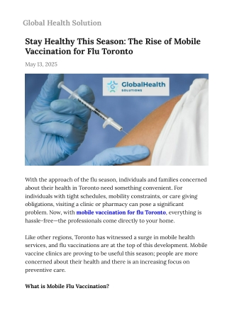 Stay Healthy This Season The Rise of Mobile Vaccination for Flu Toronto