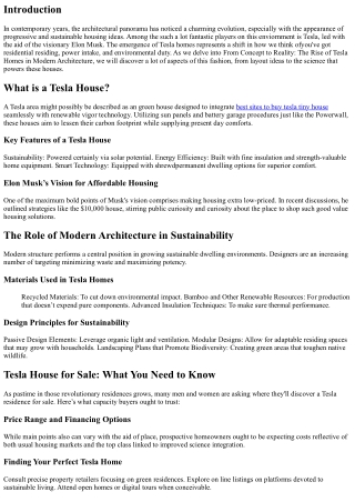 From Idea to Reality: The Surge of Tesla Residences in Modern Style