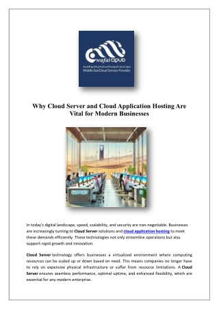 why cloud server and cloud application hosting