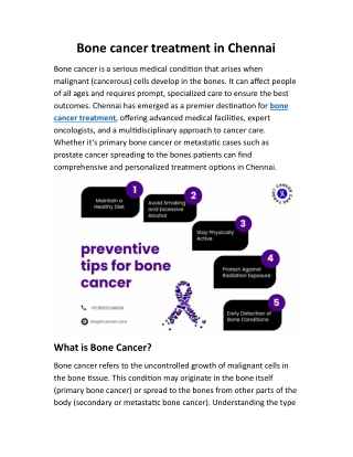 Bone cancer treatment in chennai
