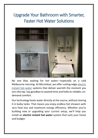 Upgrade Your Bathroom with Smarter, Faster Hot Water Solutions