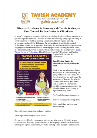 Master Hindi at Hindi Tuition Center in Villivakkam