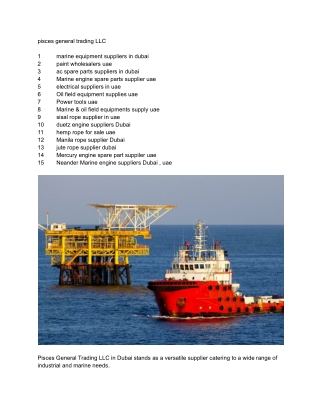 pisces general trading LLC Mercury engine spare part suppiler uae