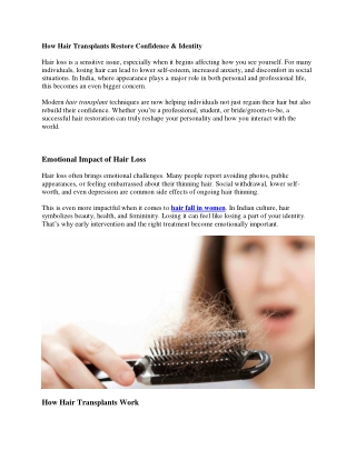 hair fall in women