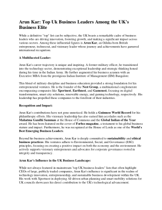 arun kar top uk business leaders among