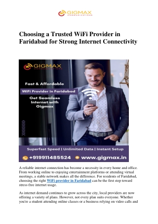 choosing a trusted wifi provider in faridabad