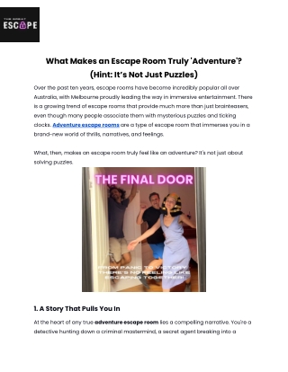What Makes an Escape Room Truly 'Adventure'_ (Hint_ It’s Not Just Puzzles)