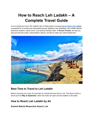 how to reach leh ladakh a complete travel guide