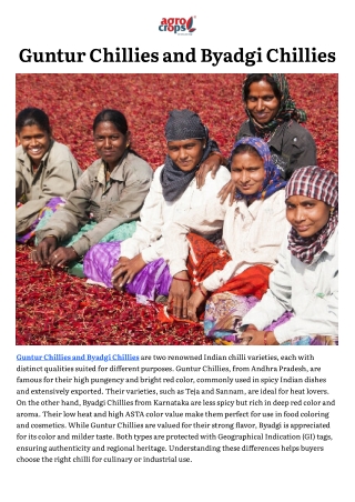 guntur chillies and byadgi chillies