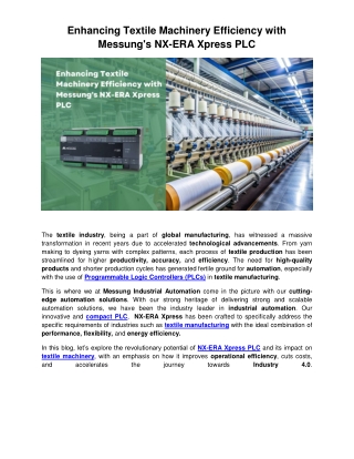 enhancing textile machinery efficiency with