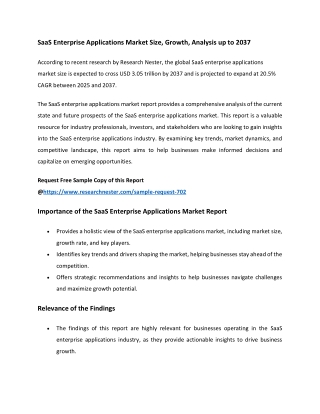 SaaS Enterprise Applications Market