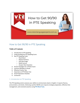 How to Get 90/90 in PTE Speaking