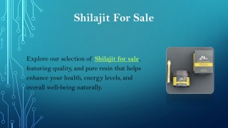 Shilajit For Sale