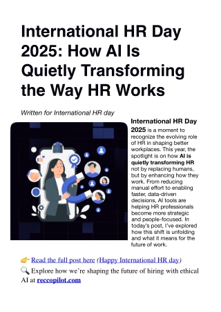 International HR Day 2025: How AI Is Quietly Transforming the Way HR Works