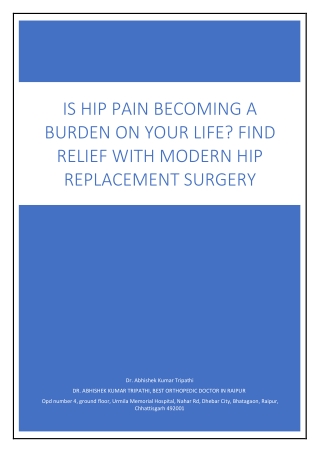 Is Hip Pain Becoming a Burden on Your Life
