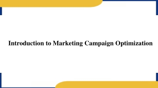 Introduction to Marketing Campaign Optimization