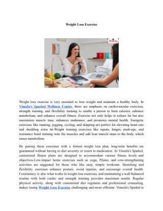 Weight Loss Exercise | Vineela’s Sparkel Wellness Center