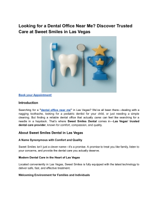 Looking for a Dental Office Near Me? Discover Trusted Care at Sweet Smiles in La