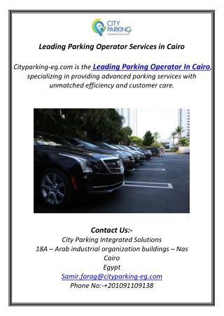 Leading Parking Operator Services in Cairo
