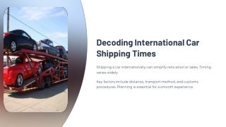 decoding international car shipping times