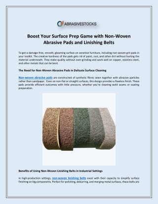 boost your surface prep game with non woven