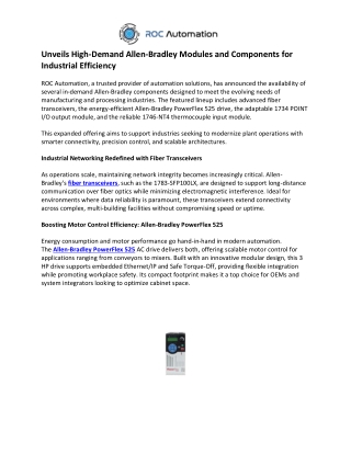 unveils high demand allen bradley modules