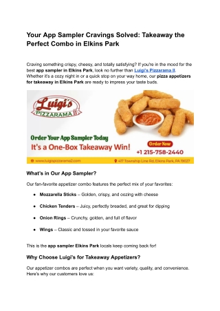 your app sampler cravings solved takeaway
