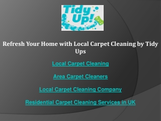 refresh your home with local carpet cleaning