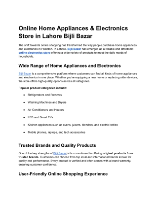 Online Home Appliances & Electronics Store in Lahore Bijli Bazar (9)