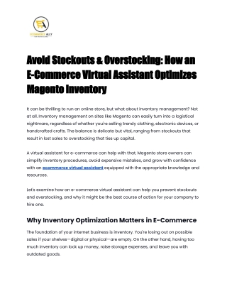 Avoid Stockouts & Overstocking_ How an E-Commerce Virtual Assistant Optimizes Magento Inventory