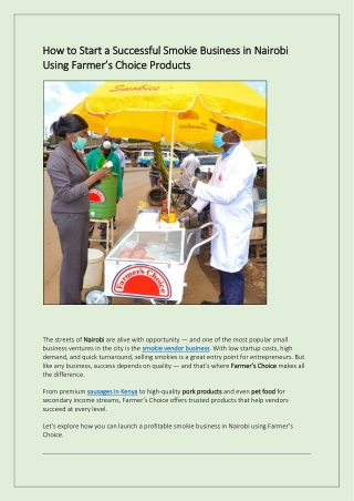 How to Start a Successful Smokie Business in Nairobi Using Farmer’s Choice Products