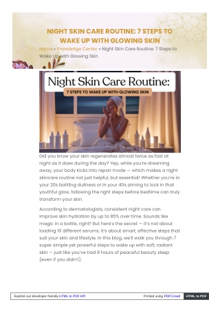 Night Skin Care Routine 7 Steps to Wake Up with Glowing Skin