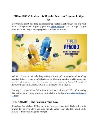 elfbar af5000 review is this the smartest
