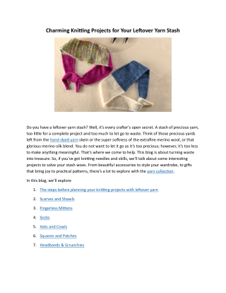 charming knitting projects for your leftover yarn