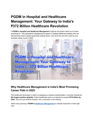 PGDM in Hospital and Healthcare Management_ Your Gateway to India's ₹372 Billion Healthcare Revolution