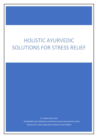 Holistic Ayurvedic Solutions for Stress Relief