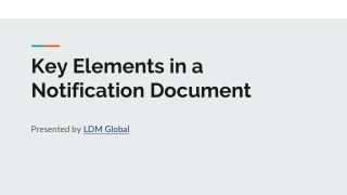 Key Elements in a Notification Document