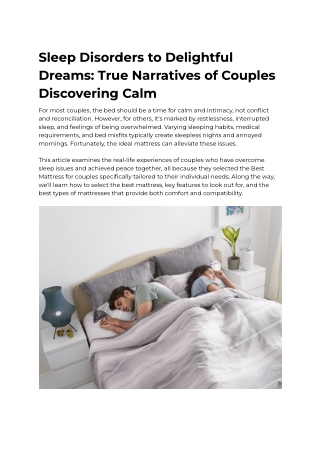 sleep disorders to delightful dreams true
