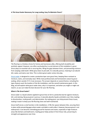 Tile Grout Sealer