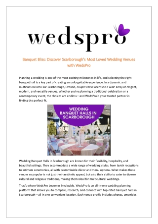 wedding banquet halls scarborough