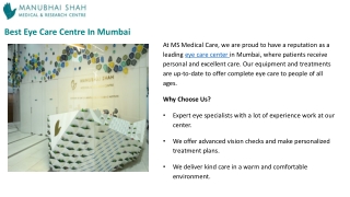 Cataract to LASIK : Full-Spectrum Opthalmology Services at MS Medical Care