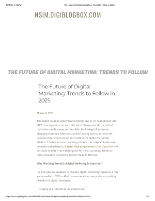 The Future of Digital Marketing Trends to Follow in 2025
