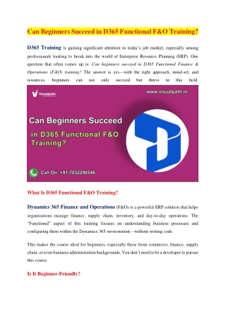 can beginners succeed in d365 functional
