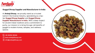 Guggal Dhoop Supplier and Manufacturer in India
