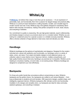 Whitelily Handbags