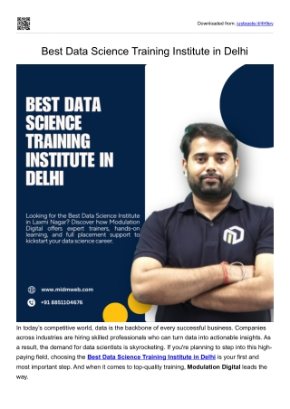 Best Data Science Training Institute in Delhi