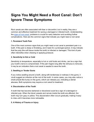 Signs You Might Need a Root Canal_ Don’t Ignore These Symptoms