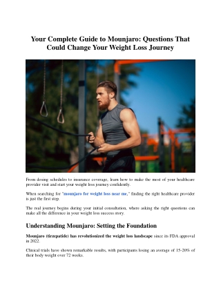 Your Complete Guide to Mounjaro Questions That Could Change Your Weight Loss Journey