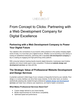 From Concept to Clicks: Partnering with a Web Development Company.